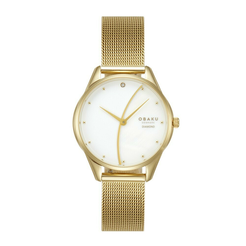 Montre OBAKU Smykke Maane ronde en acier dor&eacute;