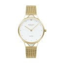 Montre OBAKU Pergament en acier dor&eacute; cadran blanc