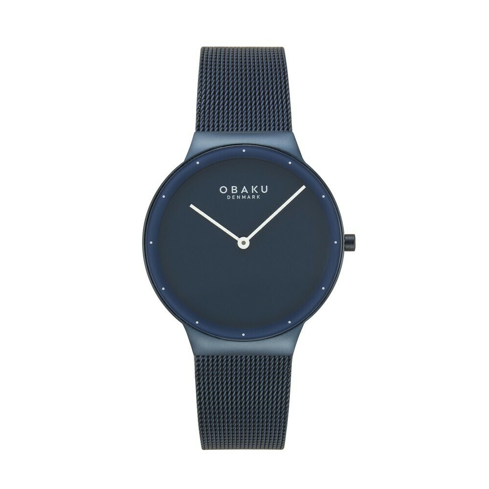 Montre OBAKU Net lille ronde en acier bleu