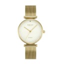 Montre OBAKU Funkle en acier dor&eacute; cadran blanc