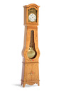 Horloge comtoise galb&eacute;e en &eacute;pic&eacute;a chapeau de gendarme sculptures color&eacute;es