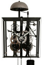 Horloge comtoise moderne squelette en m&eacute;tal peint noir
