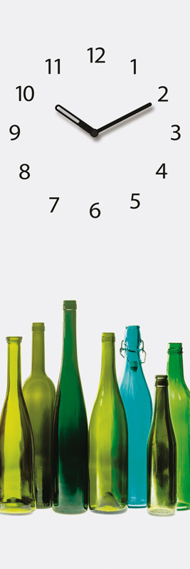 Horloge murale en verre bleu et vert
