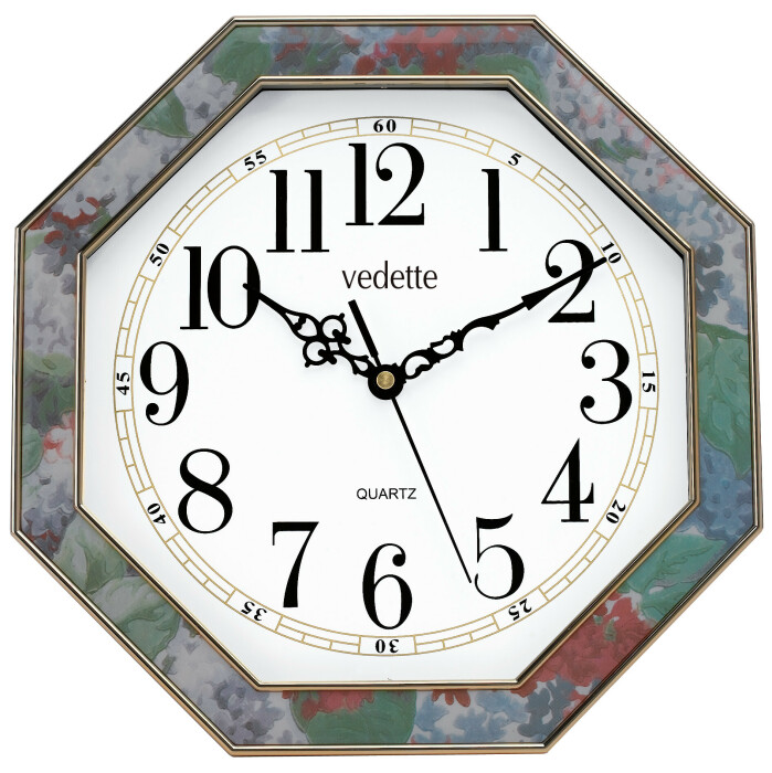 Pendule murale assiette décorative verte Vedette