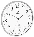 Horloge murale radio-pilot&eacute;e et silencieuse argent&eacute;e Vedette