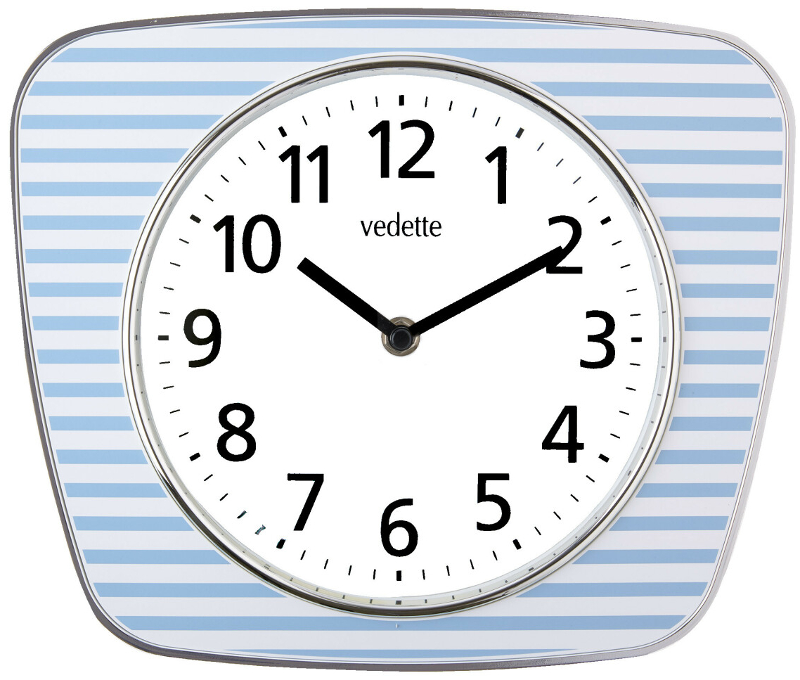 Pendule murale silencieuse bleue Vedette