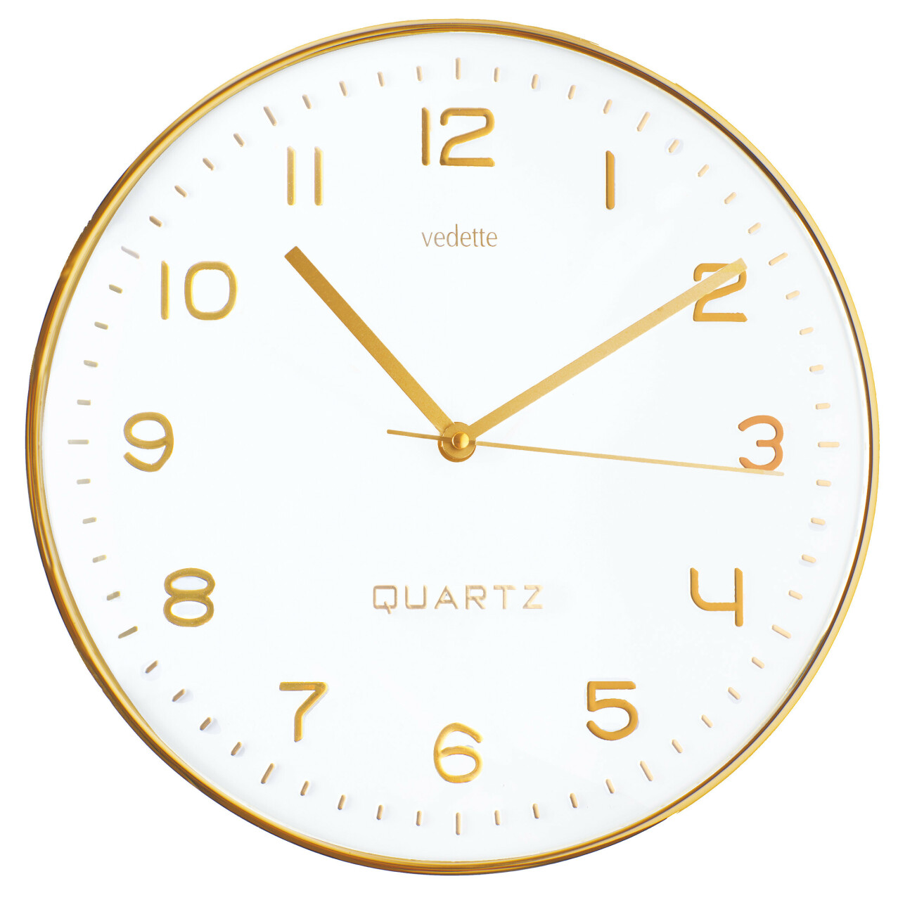 Pendule murale silencieuse ronde dor&eacute;e