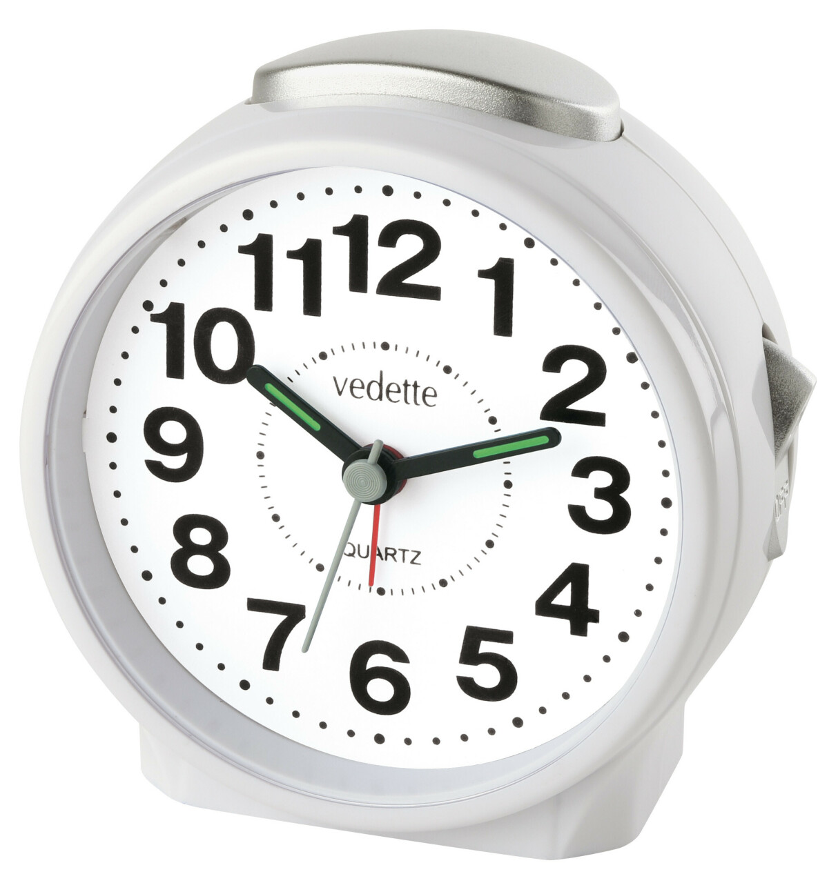 R&eacute;veil silencieux rond blanc sonnerie progressive