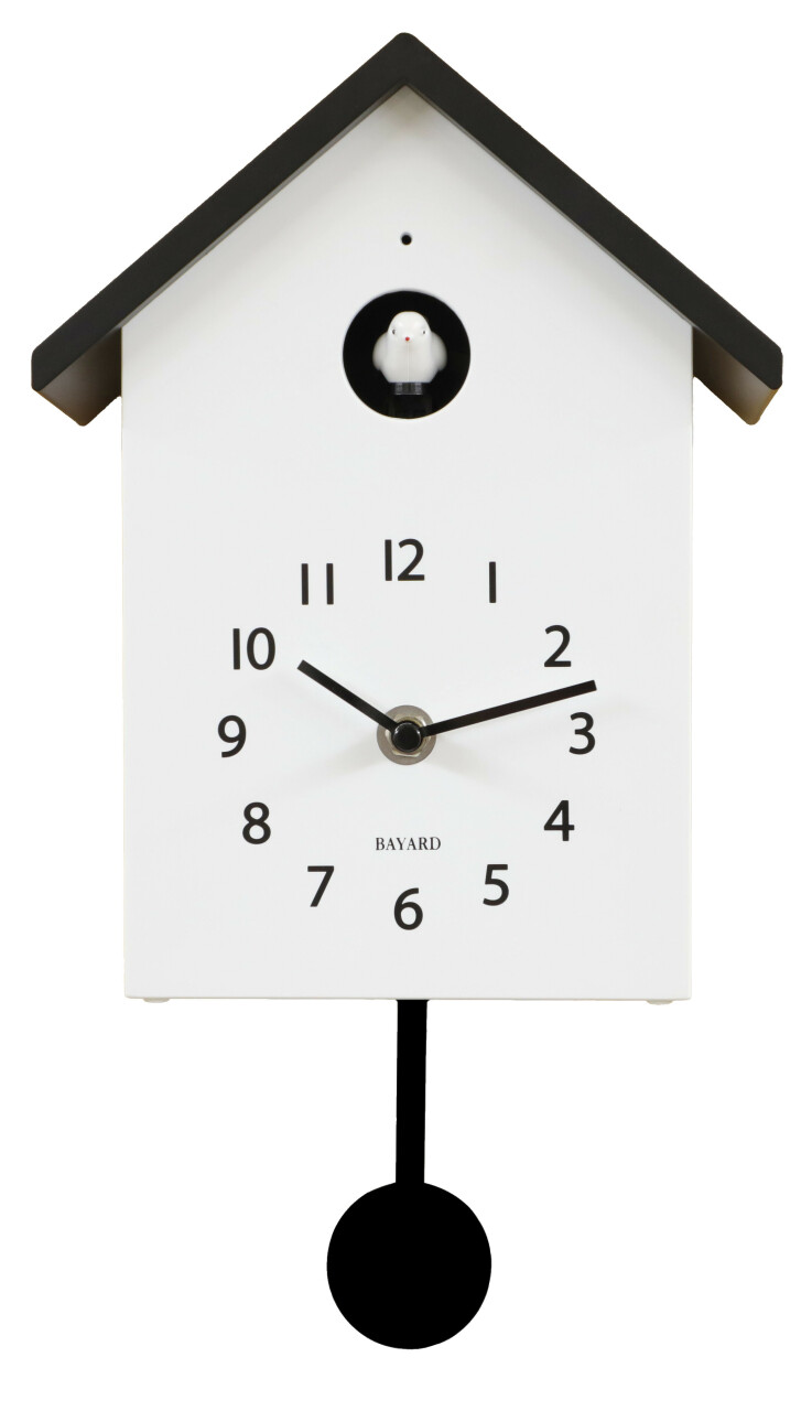 Coucou moderne blanc Bayard avec arr&ecirc;t de sonnerie