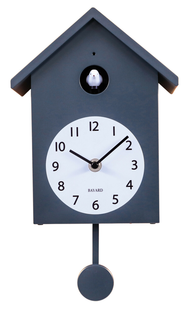 Coucou moderne bleu Bayard avec arr&ecirc;t de sonnerie
