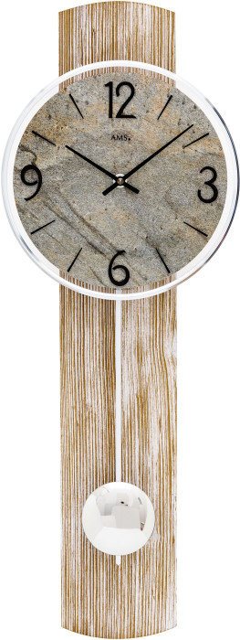Horloge murale en bois de chêne massif avec balancier