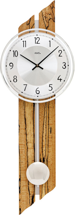 Horloge murale en bois massif bouleau glacé et aluminium