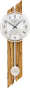 Horloge murale en bois massif bouleau glac&eacute; et aluminium