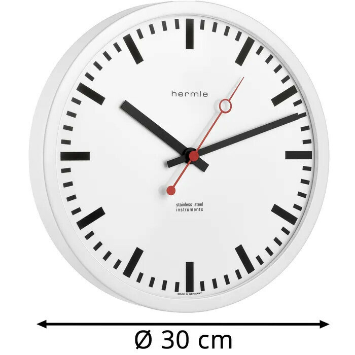 Pendule murale à quartz blanche Hermle