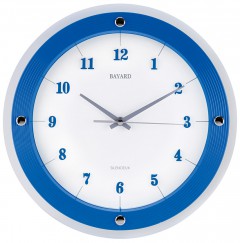 Horloge murale moderne ronde Bayard bleue