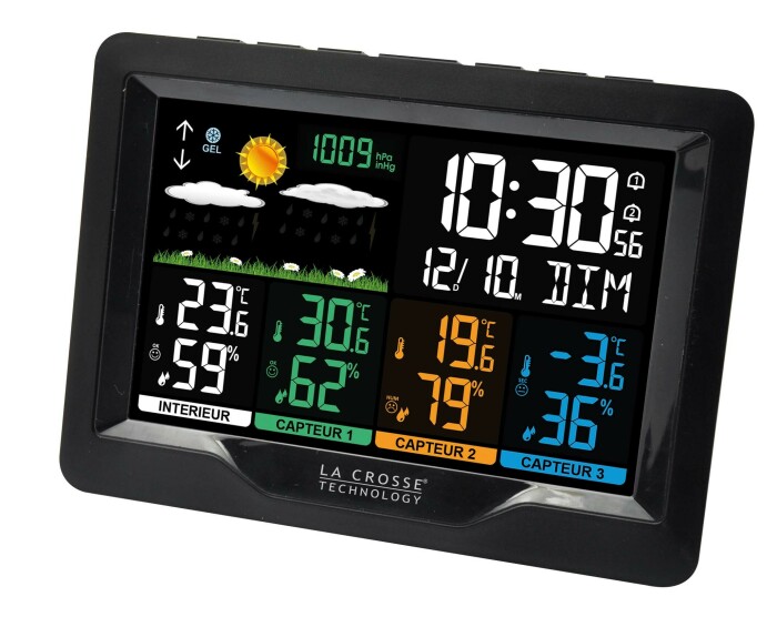 Thermomètre Hygromètre Numérique Avec Réveil – Rechargeable USB – Affichage Rétroéclairé – Pour Mur Ou Bureau