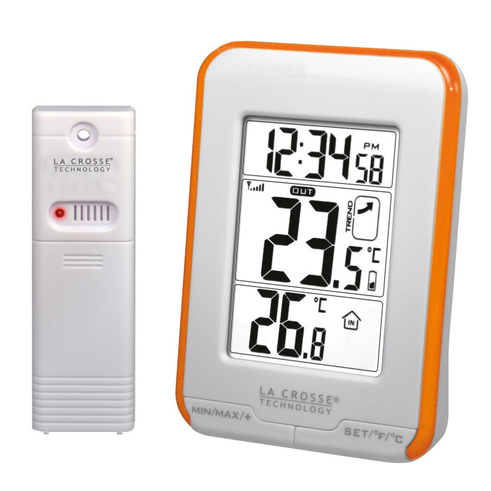 Station météo orange pratique et lisible