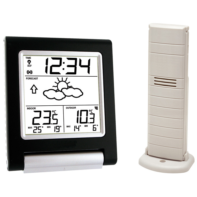 Station m&eacute;t&eacute;o noire radio-pilot&eacute;e avec pr&eacute;visions m&eacute;t&eacute;o