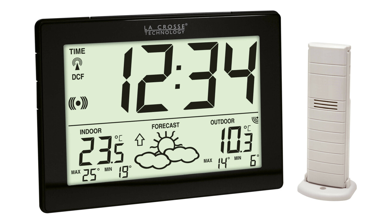 Station m&eacute;t&eacute;o radio-pilot&eacute;e avec fonction r&eacute;veil