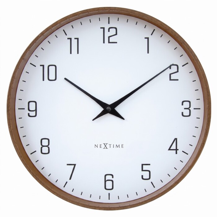 Horloge murale NeXtime fa&ccedil;on bois tr&egrave;s lisible