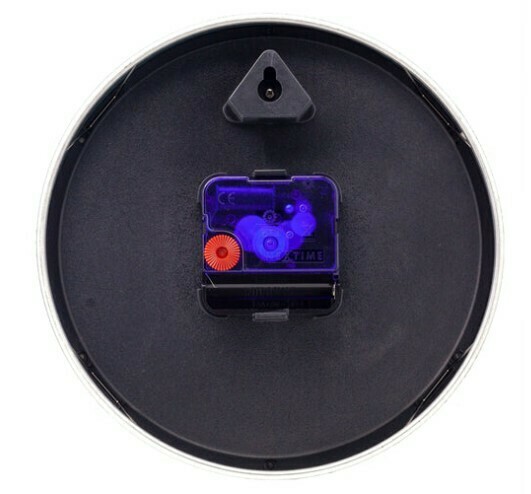 Pendule murale silencieuse noire m&eacute;tal gris_arriere