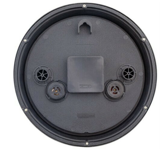 Pendule murale &eacute;tanche ronde noire ext&eacute;rieur temp&eacute;rature hygrom&eacute;trie_dos