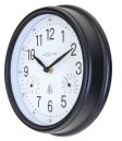 Pendule murale &eacute;tanche ronde noire ext&eacute;rieur temp&eacute;rature hygrom&eacute;trie_profil