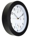 Pendule murale noire ronde de jardin temp&eacute;rature et taux humidit&eacute;_profil