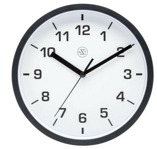 Pendule murale ronde noire et lisible cadran blanc