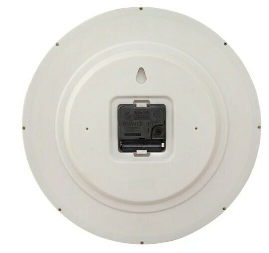 Pendule murale silencieuse blanche et lisible cadran blanc_arriere