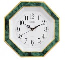 Pendule murale assiette d&eacute;corative entourage vert