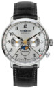 Montre Hindenburg Mondphase phase de lune boitier argent&eacute; pour homme Zeppelin