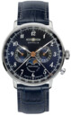 Montre Hindenburg Mondphase phase de lune bleu marine pour homme Zeppelin
