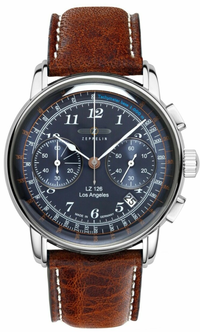 Montre LZ126 Los Angeles chronographe cadran bleu pour homme Zeppelin