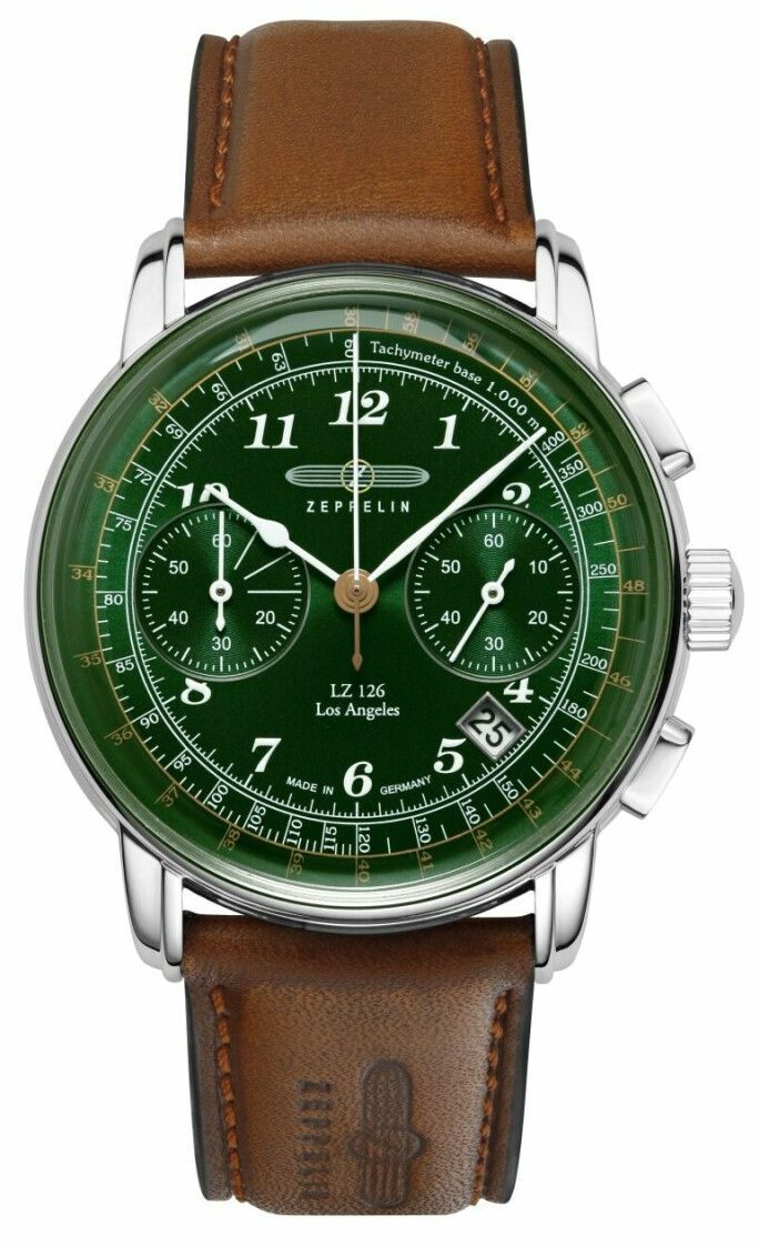 Montre LZ126 Los Angeles chronographe cadran vert pour homme Zeppelin
