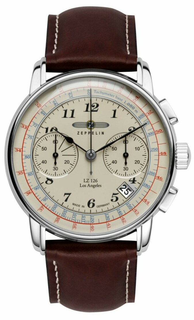 Montre LZ126 Los Angeles chronographe cadran cr&egrave;me pour homme Zeppelin