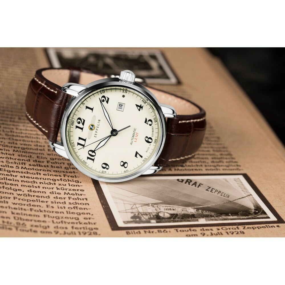 Montre LZ127 Graf cadran blanc pour homme Zeppelin_situation