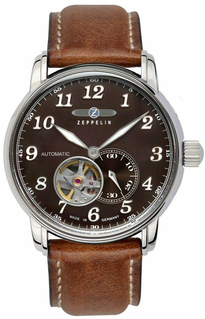 Montre LZ127 Graf c&oelig;ur ouvert cadran noir pour homme Zeppelin