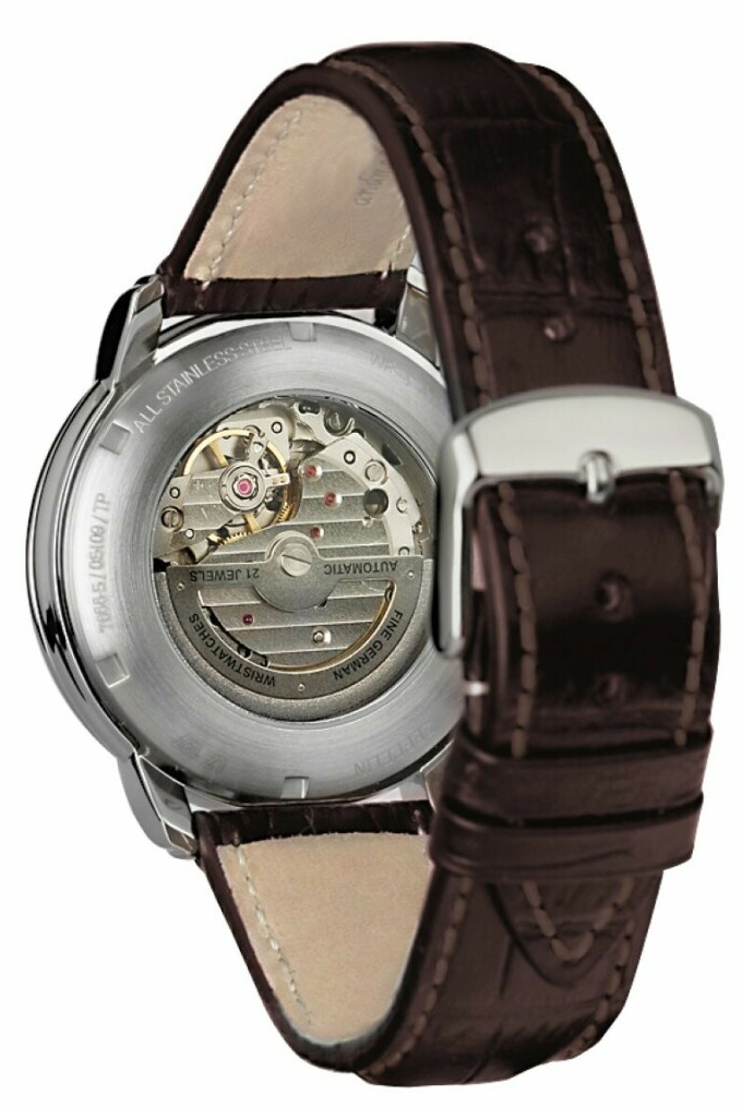 Montre LZ127 Graf c&oelig;ur ouvert cadran gris pour homme Zeppelin_arri&egrave;re
