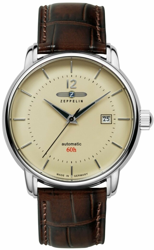 Montre automatique Zeppelin Bodensee 60 heures r&eacute;serve de marche pour homme