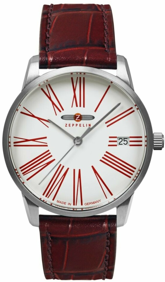 Montre automatique LZ129 Hindenburg bordeaux pour femme Zeppelin