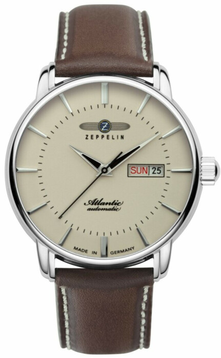 Montre automatique Zeppelin Atlantic affichage de date pour homme cadran beige