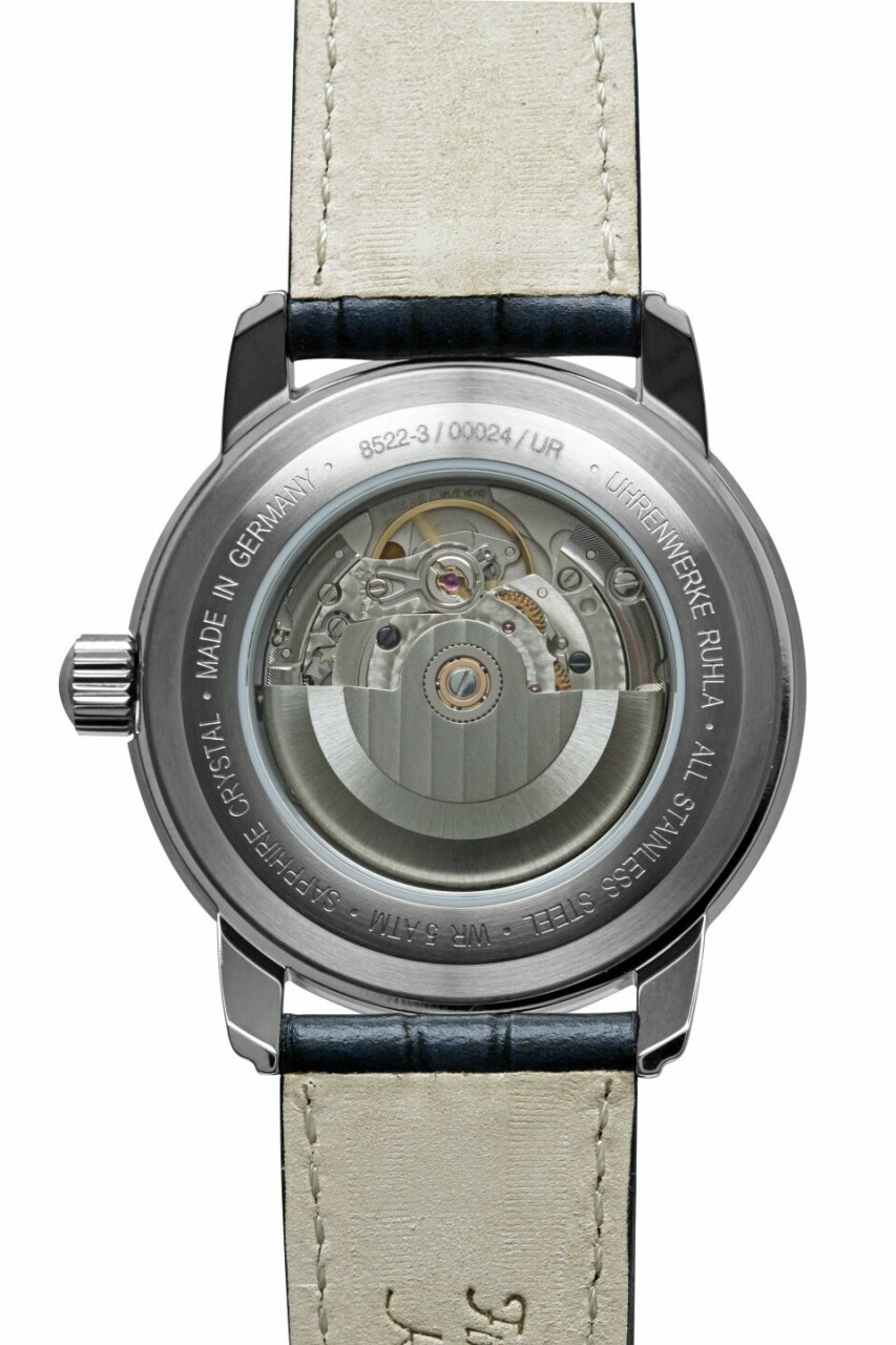 Montre automatique Zeppelin Friedrichshafen bleu bracelet cuir pour homme_arriere