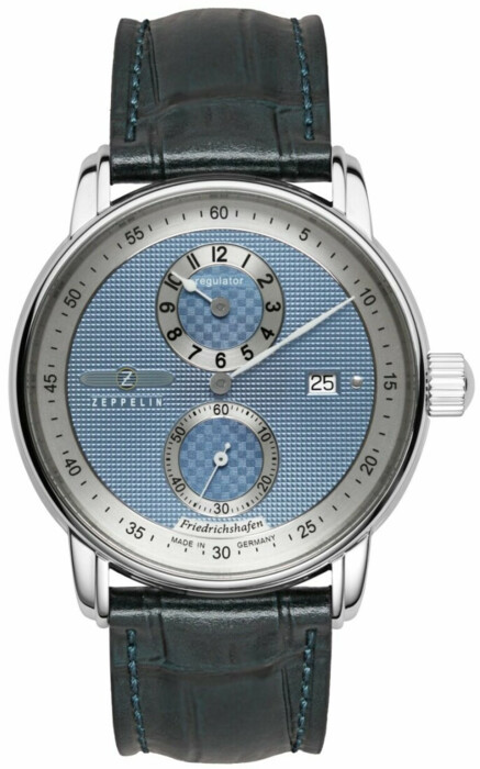 Montre automatique Zeppelin Friedrichshafen bleu bracelet cuir pour homme
