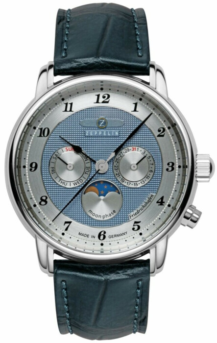 Montre Zeppelin Friedrichshafen phases de Lune jour date pour homme