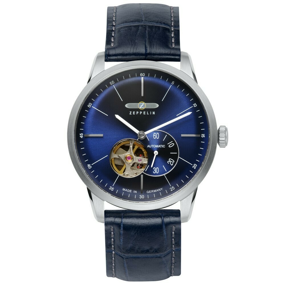 Montre automatique Zeppelin open heart cadran bleu 7364-3
