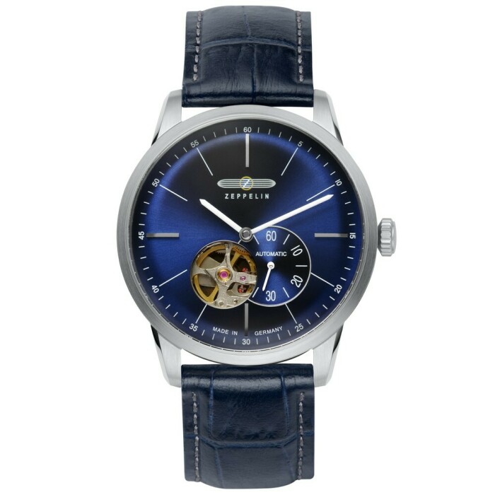 Montre automatique Zeppelin open heart cadran bleu 7364-3