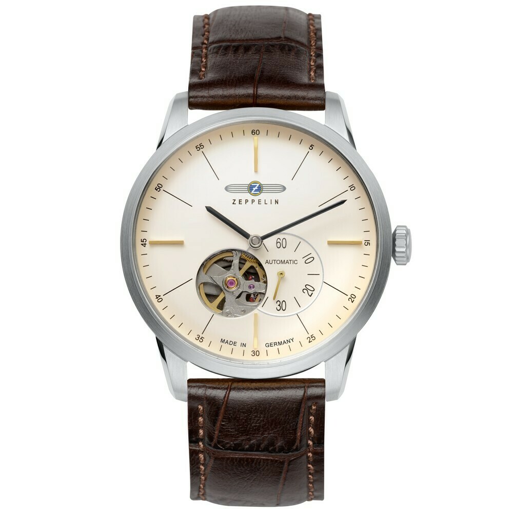 Montre automatique Zeppelin open heart cadran ivoire 7364-5