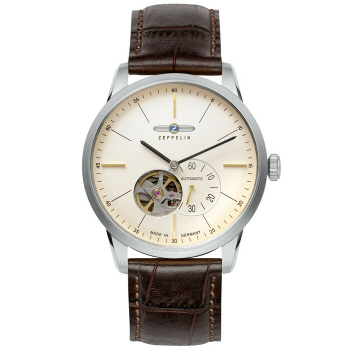 Montre automatique Zeppelin open heart cadran ivoire 7364-5