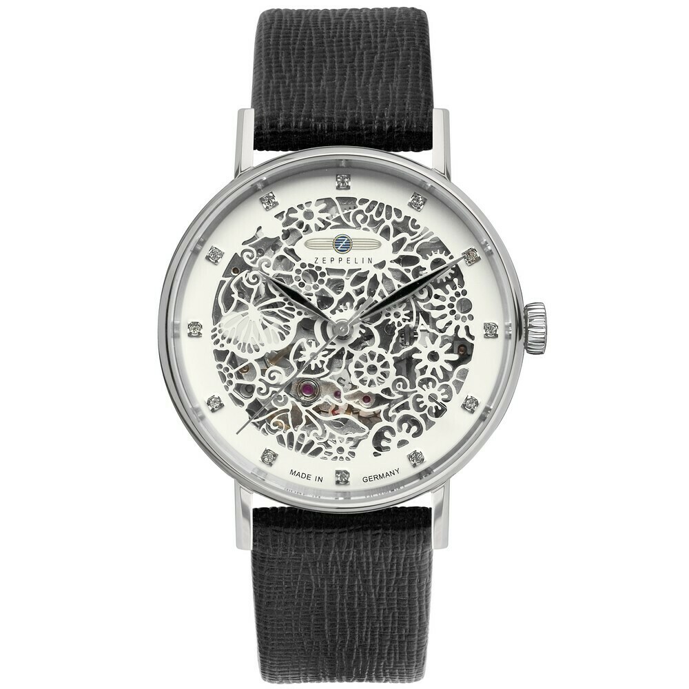 Montre automatique Zeppelin squelette femme argent&eacute;e 7461-1